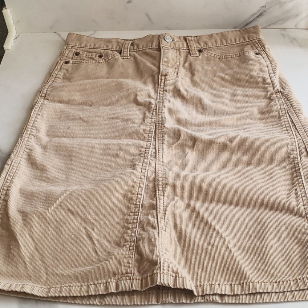 Gap Jeans Y2K Tan Corduroy A-line Pieced Skirt Size 2